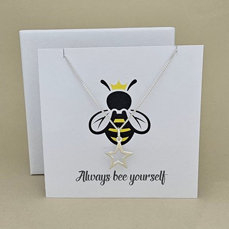 Boxed 'Bee Yourself' Star Necklace Card Boxed 'Bee Yourself' Star Necklace Card