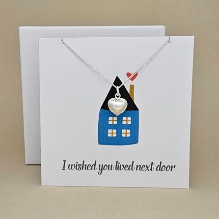 Boxed 'Next Door' Heart Necklace Card Boxed 'Next Door' Heart Necklace Card