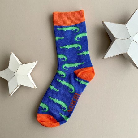 Boys Bamboo Crocodiles Socks in Blue 7-9 Years Boys Bamboo Crocodiles Socks in Blue 7-9 Years