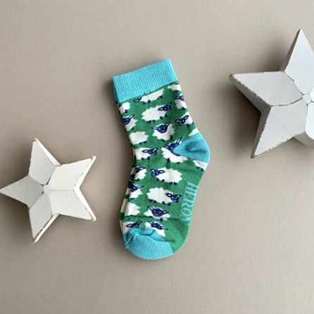 Boys Bamboo Sheep Socks in Green 2-3 Years Boys Bamboo Sheep Socks in Green 2-3 Years