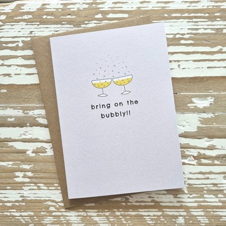 'Bring On The Bubbly' Birthday Card 'Bring On The Bubbly' Birthday Card