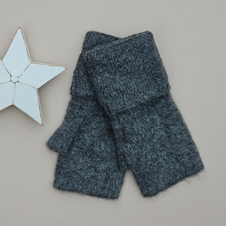 Cable Knit Fingerless Gloves in Dark Grey Clothing Accessory Gifts Warm Wool Gloves Cable Knit Fingerless Gloves Gifts For Women