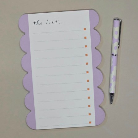 Caroline Gardner Lilac Scallop Edge List Pad Caroline Gardner Home Accessories Lilac Daily Planner Notepad Memo Pads Notebooks Organisers