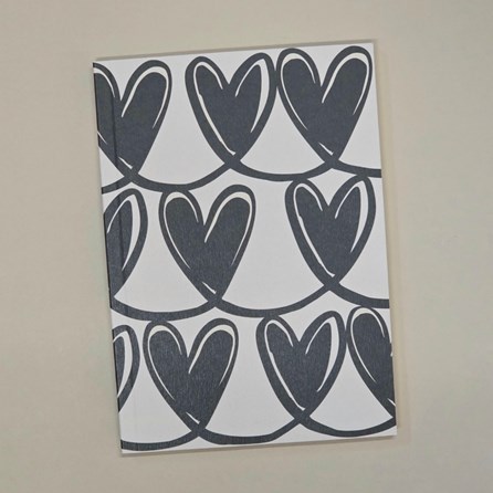 Caroline Gardner Mono Linked Hearts A5 Softback Notebook Caroline Gardner Home Accessories Mono Hearts Daily Planner Notepad Memo Pads Notebooks Organisers