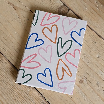Caroline Gardner Multi Outline Hearts Small Casebound Notebook Caroline Gardner Multi Outline Hearts Small Casebound Notebook
