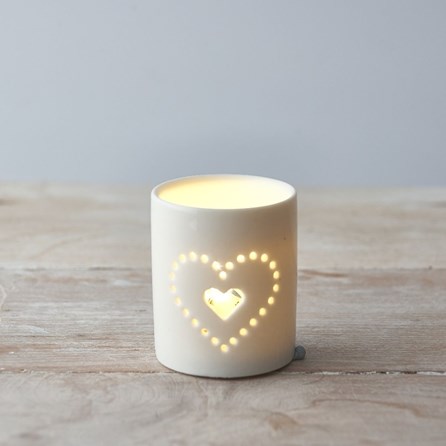 Ceramic Dotted Heart Tea Light Holder Ceramic Dotted Heart Tea Light Holder