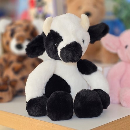 Handmade Super Soft Cuddly Fluffy Toy Plush Unique Charlie Bears New Baby Gifts Black White Cow