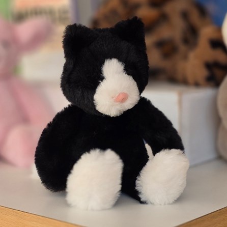 Handmade Super Soft Cuddly Fluffy Toy Plush Unique Charlie Bears New Baby Gifts Black White Kitten