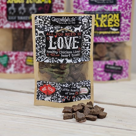 Chicken Liver 'Love' Heart Dog Treats Christmas Gifts For Dogs Festive Xmas Treats For Dogs Dog Food Dog Treats