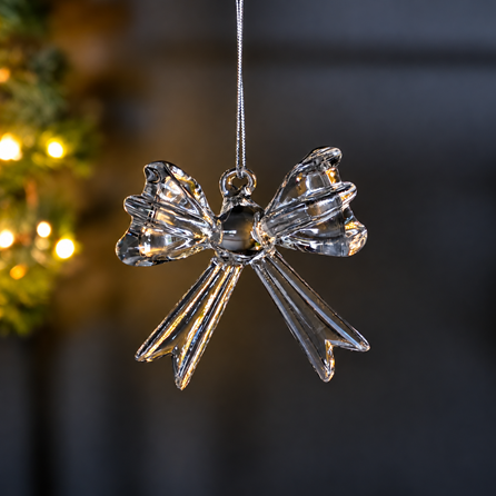 Clear Glass Bow Hanging Christmas Decoration Clear Glass Bow Hanging Christmas Decoration