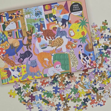Cozy Cat Club 1000 Piece Jigsaw Puzzle Cozy Cat Club 1000 Piece Jigsaw Puzzle