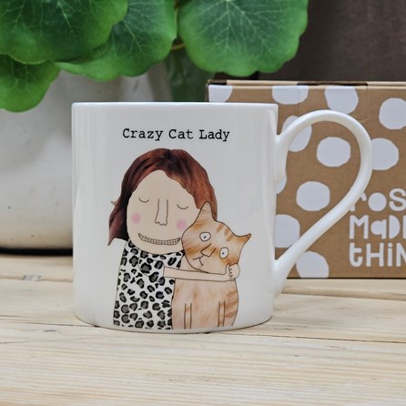 'Crazy Cat Lady' Mug Rosie Made A Thing Novelty Quirky Fun Gifts Bone China Mugs Mother's Day Gifts Birthday Gifts