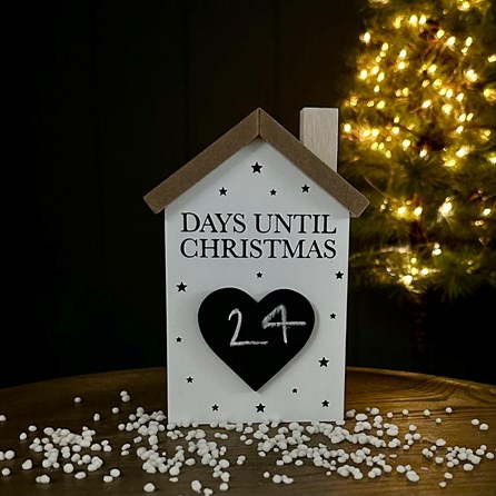'Days Until Christmas' Wooden House Decoration Christmas Table Decorations Festive Gifts Wooden Countdown Advent Calendar