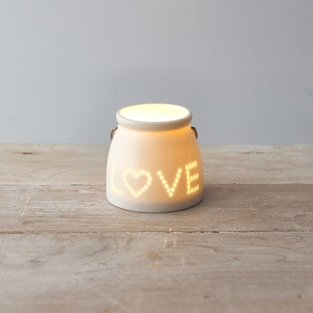 Dotted 'Love' Tealight Holder Dotted 'Love' Tealight Holder