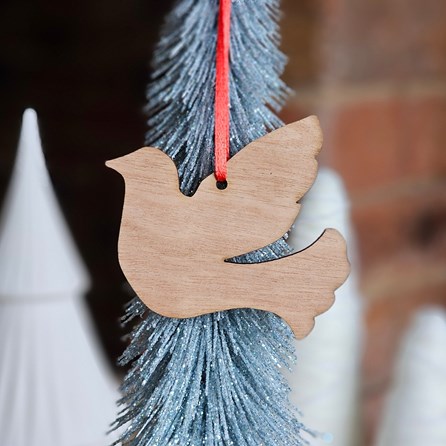 Dove Hanging Wooden Christmas Decoration Handmade Christmas Tree Hanging Decoration Wooden Festive Gifts Xmas Keepsakes