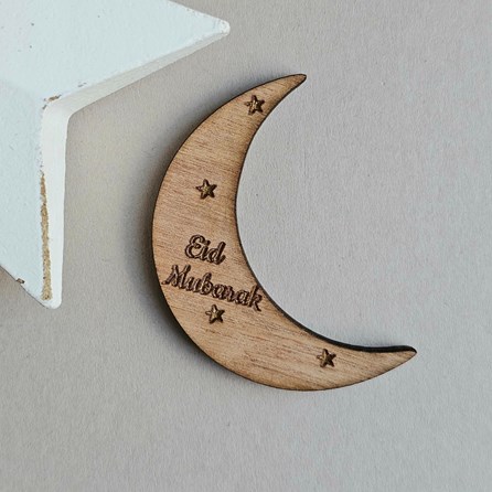 'Eid Mubarak' Moon Pocket Token Eid Gifts Wooden Sentiment Token Wooden Keepsake Gift Sentiment Gifts Pocket Token Gift