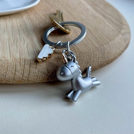 Flying Unicorn & Cloud Keyring Flying Unicorn & Cloud Keyring