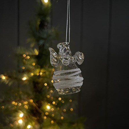 Glass Heart Angel Hanging Decoration Glass Heart Angel Hanging Decoration