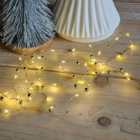 Gold Bead LED String Lights Christmas Decorations Festive Gifts Christmas Lighting String Lights With Gold Beads