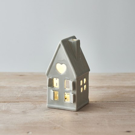 Grey House Tea Light Holder with Heart Grey House Tea Light Holder with Heart