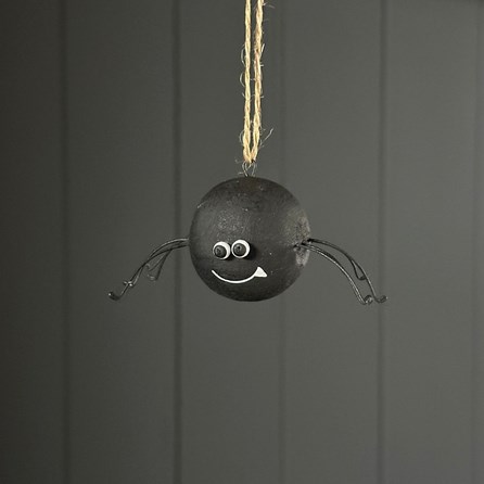 Grinning Spider Hanging Halloween Decoration Halloween Gifts Halloween Decorations Novelty Fun Quirky Gifts Metal Hanging Spider Shoeless Joe