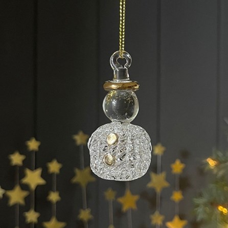 Hanging Glass Snowman Decoration Hanging Glass Snowman Decoration