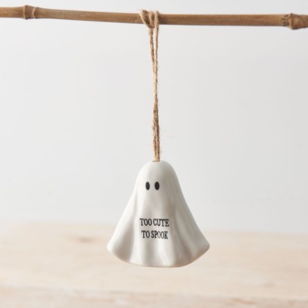 Hanging 'Too Cute To Spook' Ghost Halloween Decoration Halloween Gifts Home Decorations Ceramic Hanging Ornaments