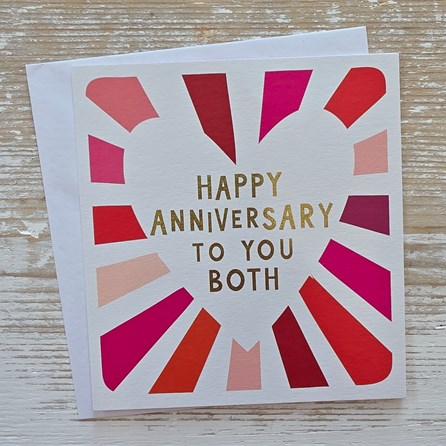 'Happy Anniversary To You Both' Greetings Card Anniversary Greetings Card Blank Card Gifts For Anniversary Hearts