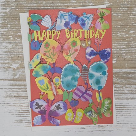 'Happy Birthday' Butterfly Lasercut Card Stunning Unique Butterfly Birthday Card Lasercut Greetings Card Flowers Floral