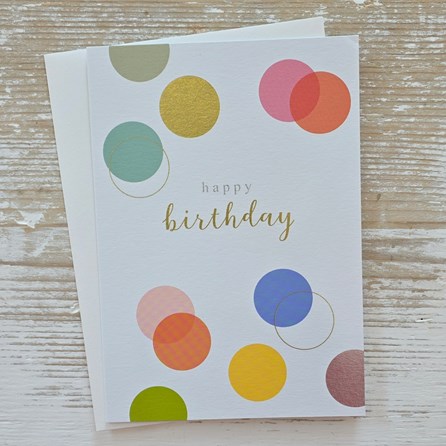 'Happy Birthday' Colourful Spots Card 'Happy Birthday' Colourful Spots Card Greetings Card Gifts For Birthdays