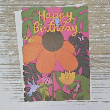 'Happy Birthday' Coneflower Lasercut Card Stunning Coneflower Unique Birthday Card Lasercut Greetings Card Flowers Floral