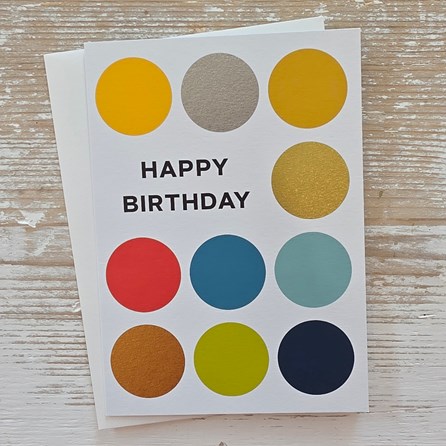 'Happy Birthday' Large Spots Card Large Spots Design Happy Birthday Greetings Card Gifts For Birthdays