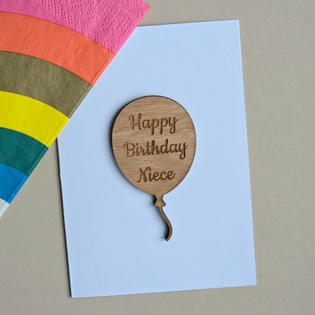 'Happy Birthday Niece' Balloon Token and Card 'Happy Birthday Niece' Balloon Token and Card