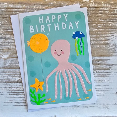 'Happy Birthday' Octopus Birthday Card