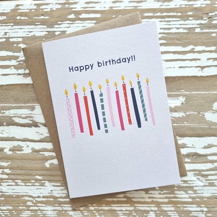 'Happy Birthday!' Pink Candles Birthday Card 'Happy Birthday!' Pink Candles Birthday Card