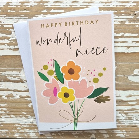 'Happy Birthday Wonderful Niece' Greetings Card 'Happy Birthday Wonderful Niece' Greetings Card