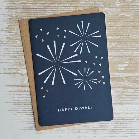 'Happy Diwali' Fireworks Card Happy Diwali Greeting Card Celebration Cards