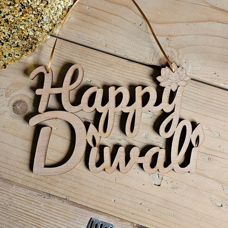 'Happy Diwali' Large Hanging Wooden Door Sign Diwali Gifts Diwali Celebration Gifts Sentiment Gifts Home Decoration Gifts