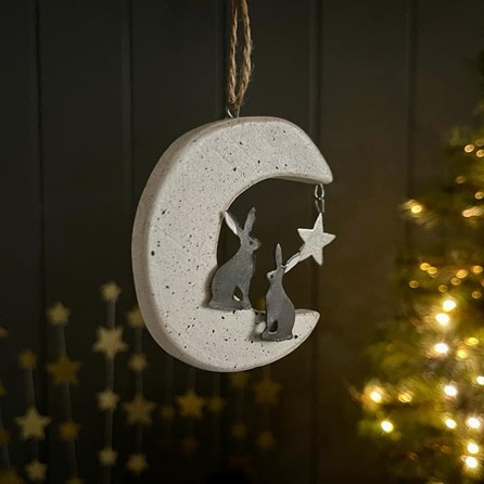 Hares on the Moon Hanging Decoration Hares on the Moon Hanging Decoration