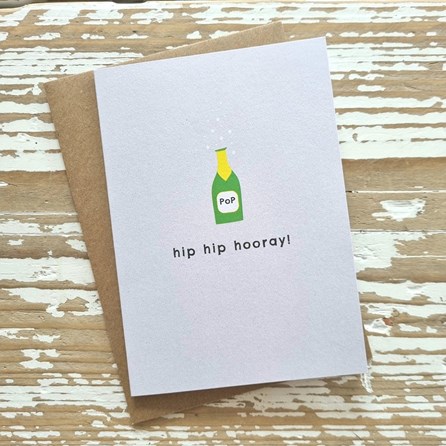 'Hip Hip Hooray' Champagne Congratulations Card 'Hip Hip Hooray' Champagne Congratulations Card