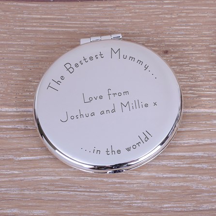 Personalised 'Bestest Mummy' Compact Mirror Personalised Bestest Mummy Compact Mirror Silver Gifts Women Accessories For Women Gifts For Women