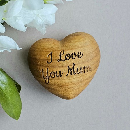 'I Love You Mum' Engraved Wooden Heart Engraved Wooden Heart Gifts For Mother's Day Birthday Gifts I Love You Mum Gifts For Mum