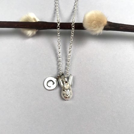 Personalised Solid Silver Hare Necklace Personalised Solid Silver Hare Necklace