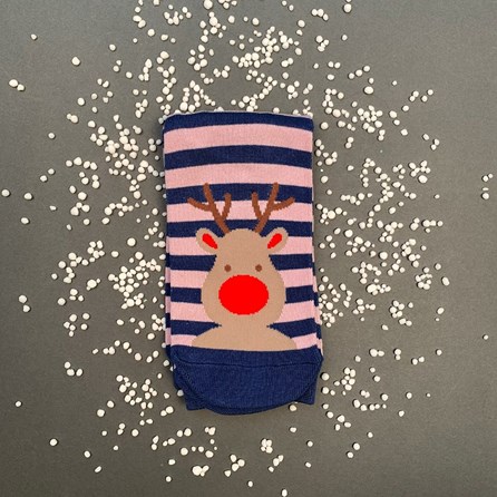 Bamboo Rudolph Socks In Navy Bamboo Rudolph Socks In Navy