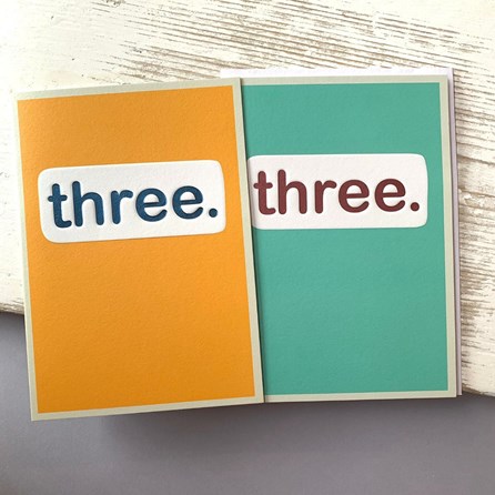 'Three.' Children's Birthday Card 'Three.' Children's Birthday Card