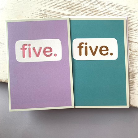 'Five.' Children's Birthday Card 'Five.' Children's Birthday Card