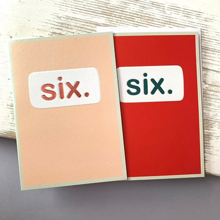 'Six.' Children's Birthday Card 'Six.' Children's Birthday Card