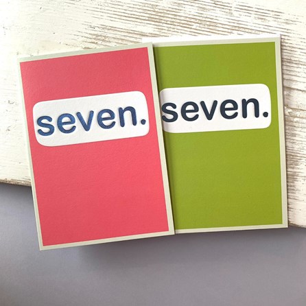 'Seven.' Children's Birthday Card