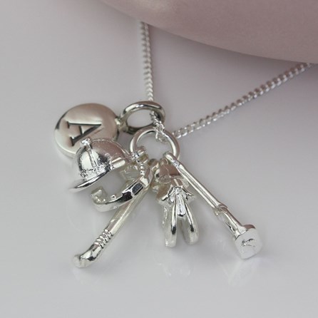 Personalised Equestrian Silver Charm Necklace Personalised Equestrian Silver Charm Necklace