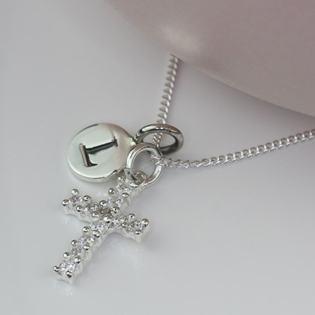 Personalised Semi Precious Stone Cross Necklace Personalised Semi Precious Stone Cross Necklace